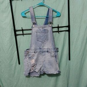 Dollhouse Light Blue Jean Shorts Overalls